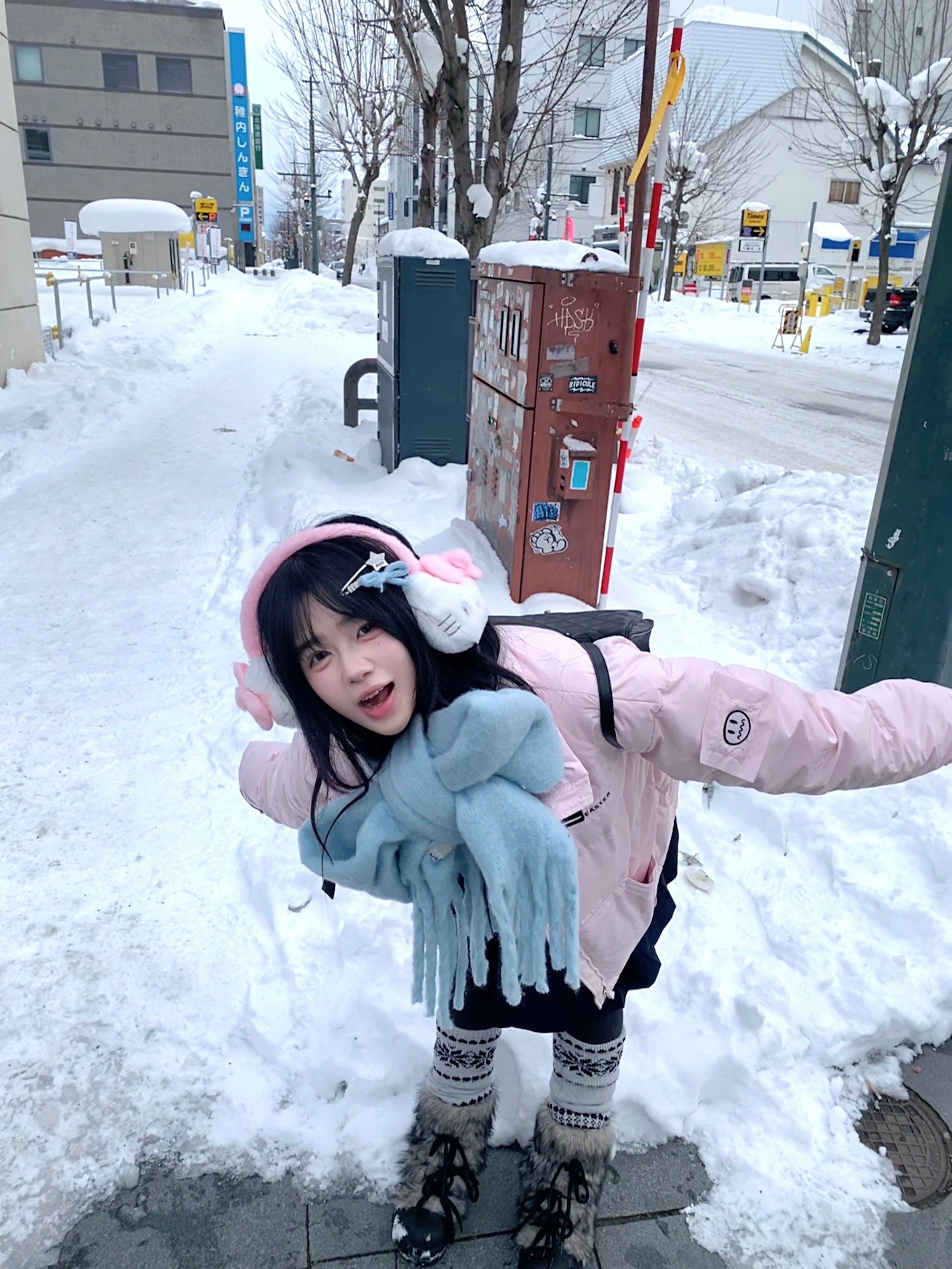 走在旭川的厚厚雪地里真的会觉得很幸福 