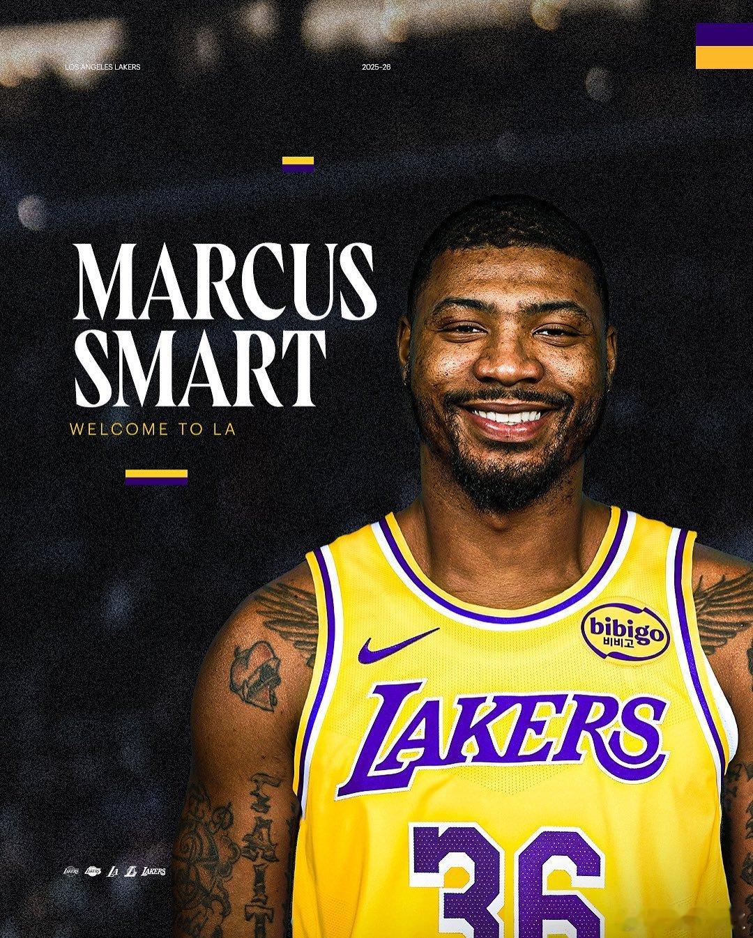 湖人官宣欢迎斯马特加盟，将身披36号战袍！NBA ​​​