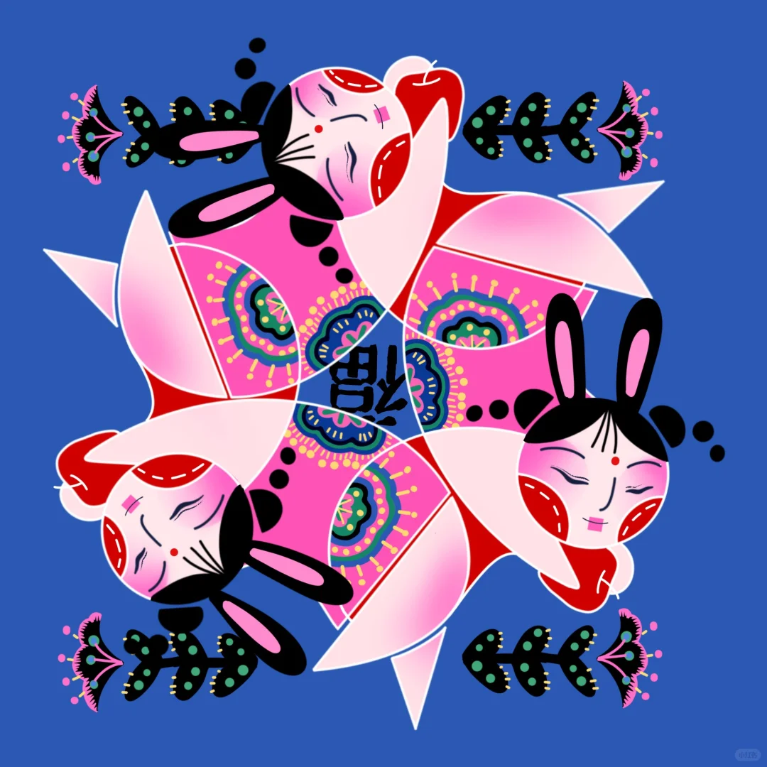新国潮插画—福娃兔