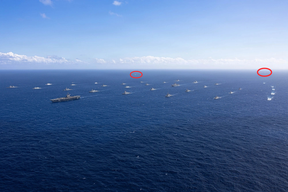 7月22号，罗斯福号航母(CVN-71)领衔的“环太平洋-2026”联合军演举行