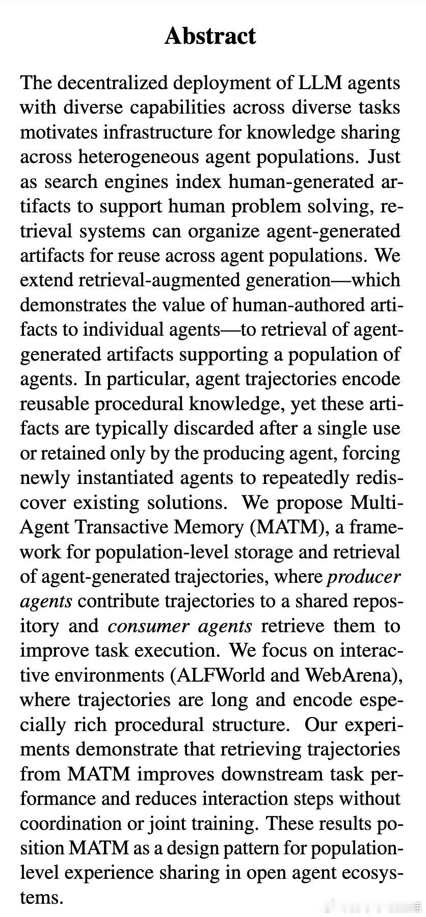 [AI]《Multi-Agent Transactive Memory》T E 
