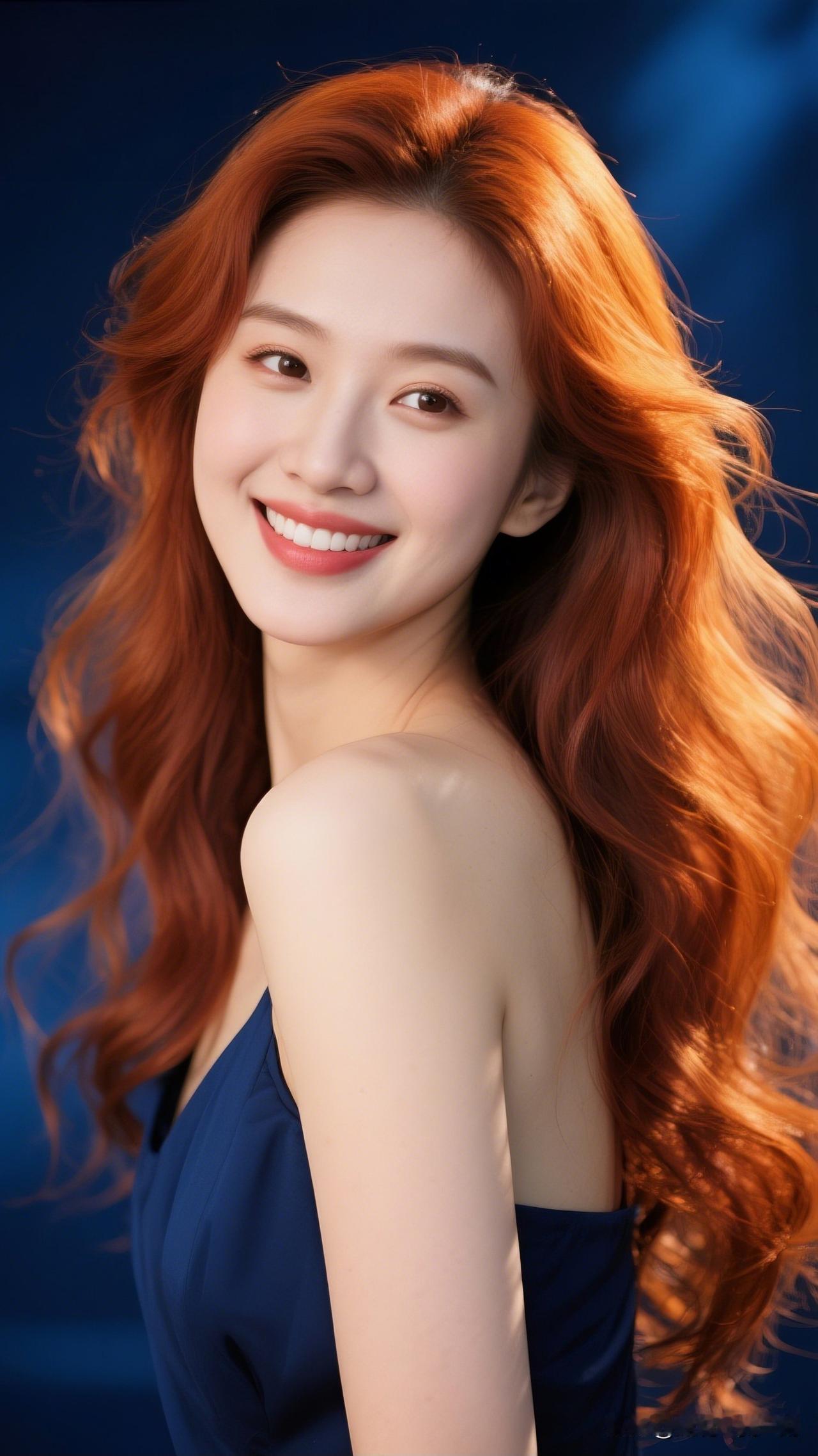 红发少女，甜美笑容，秀发飘逸，梦幻气质！女生怎么穿搭会看上去很优雅