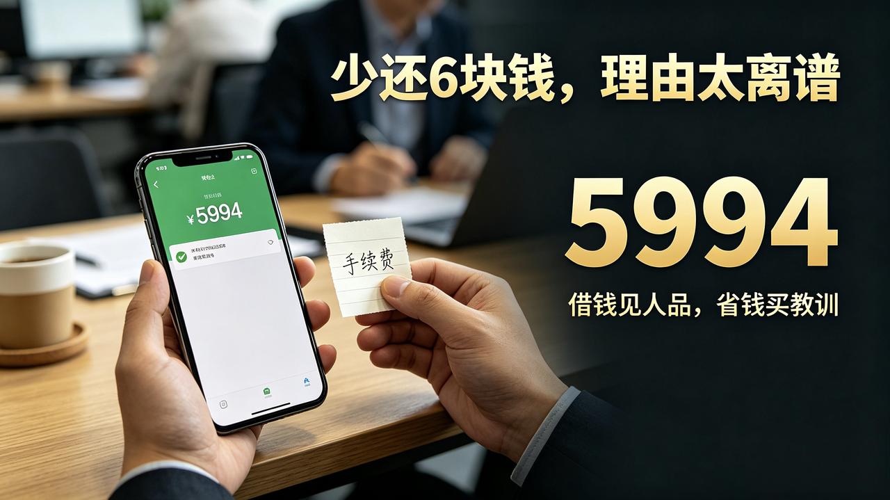 借钱最考验人品，几块钱，就能看透一个人的本心。
前段时间好心借给同事整整六千块，