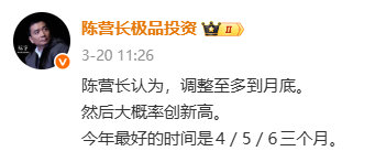 大佬喊话A股最多跌到月底 私募大佬称A股456月值得期待  神农投资创始人陈宇连