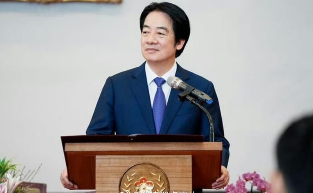 8月4日，赖清德接见日本自民党青年局长平沼正二郎率领的“日本自民党青年局海外研修