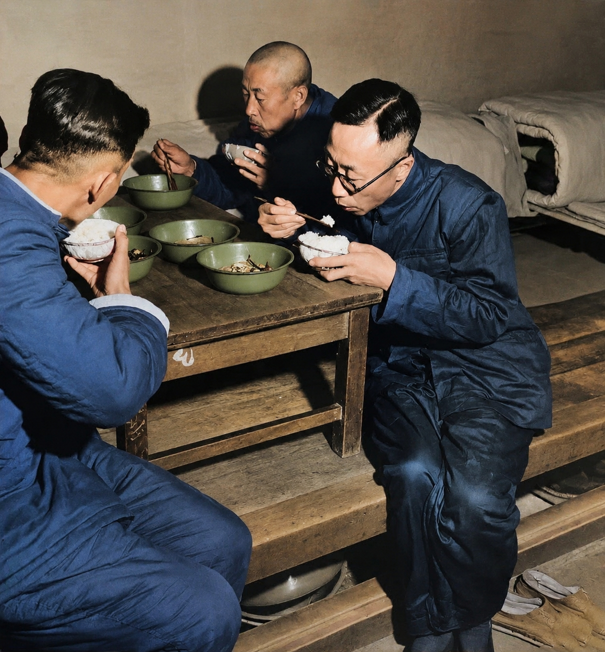 关押在抚顺战犯管理所的溥仪，1950s 
