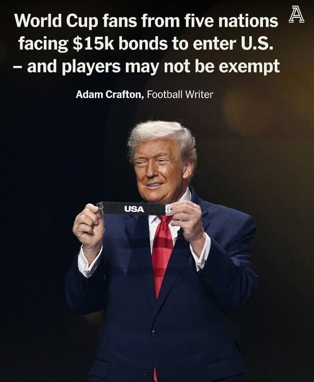 距离美加墨世界杯开赛还有不足3个月时间，多个参赛国家的球员和球迷，却因为特朗普政