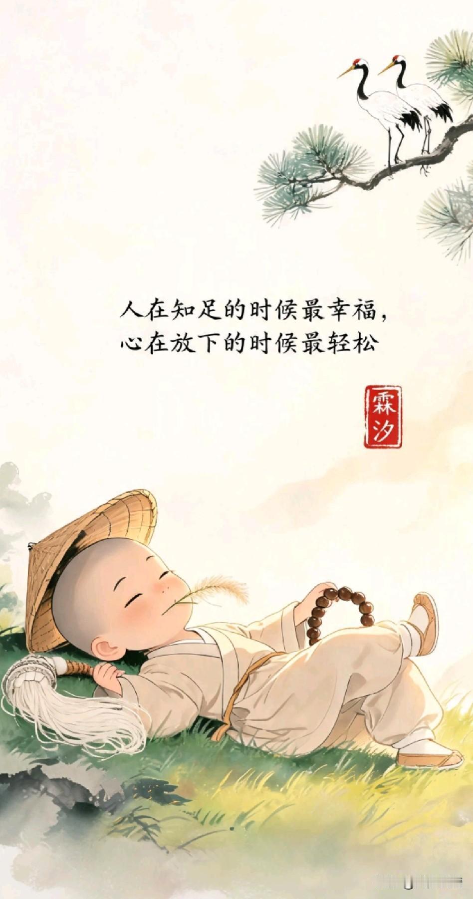 《随遇，随缘，随心；照物，照古，照人；不迎，不送，不藏，不伤，不执》

得失聚散