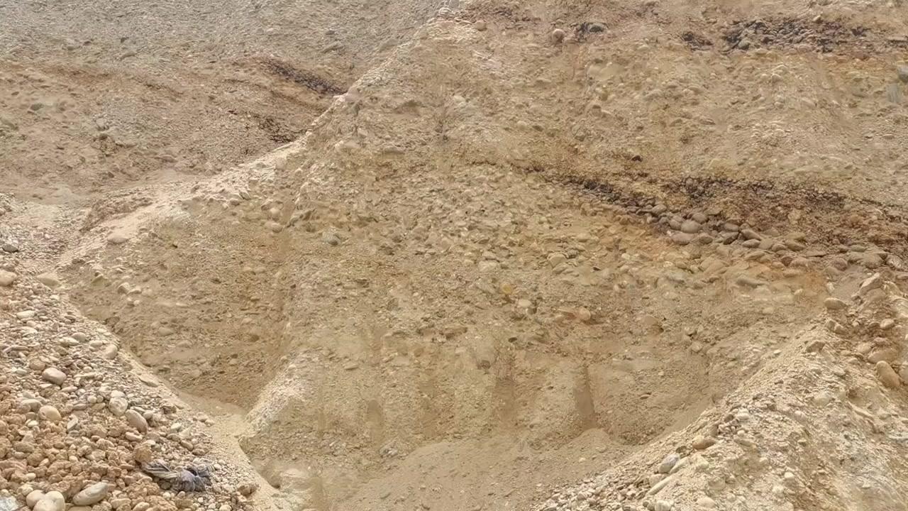 🏞️老河床施工发现块好石头，光溜溜的还带坑，阳光下颜色绝了！昨晚睡觉都在想它，