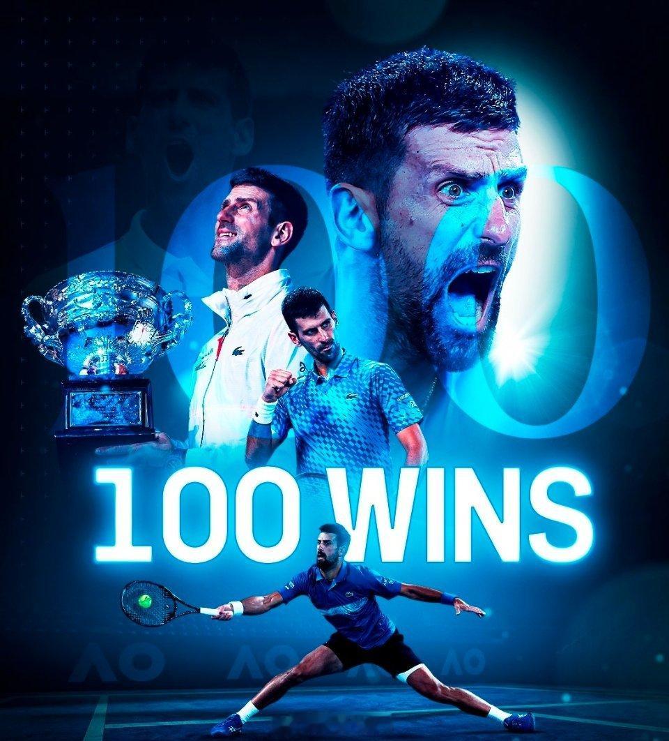 澳网2026 1️⃣0️⃣0️⃣德约科维奇在澳网的比赛胜场数!这很澳网 墨尔本之