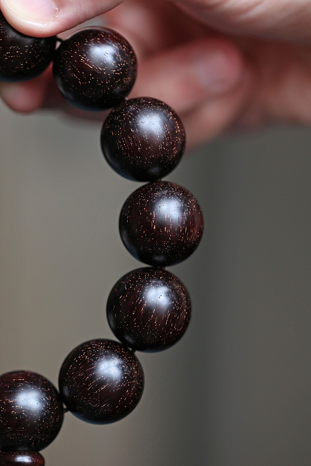 爆满金星‼️高密包浆老料20mm 小叶紫檀佛珠 巧克力甜香 约72.1g 【编号