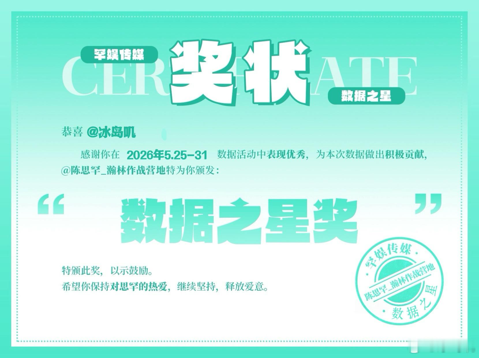 第一个奖状 