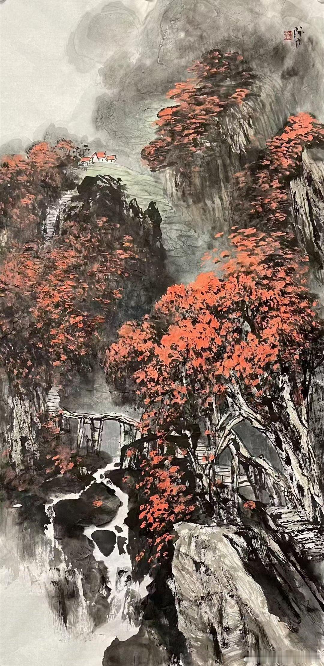 名家作品友情代理推荐分享【张际才】当代岭南山水画家，江西南康人，江西省美协会员，