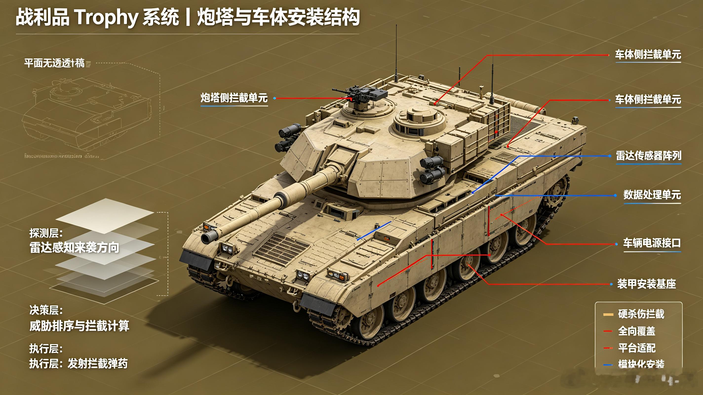 战利品Trophy｜坦克硬杀伤主动防护系统◆ 战利品（Trophy）是以色列拉斐