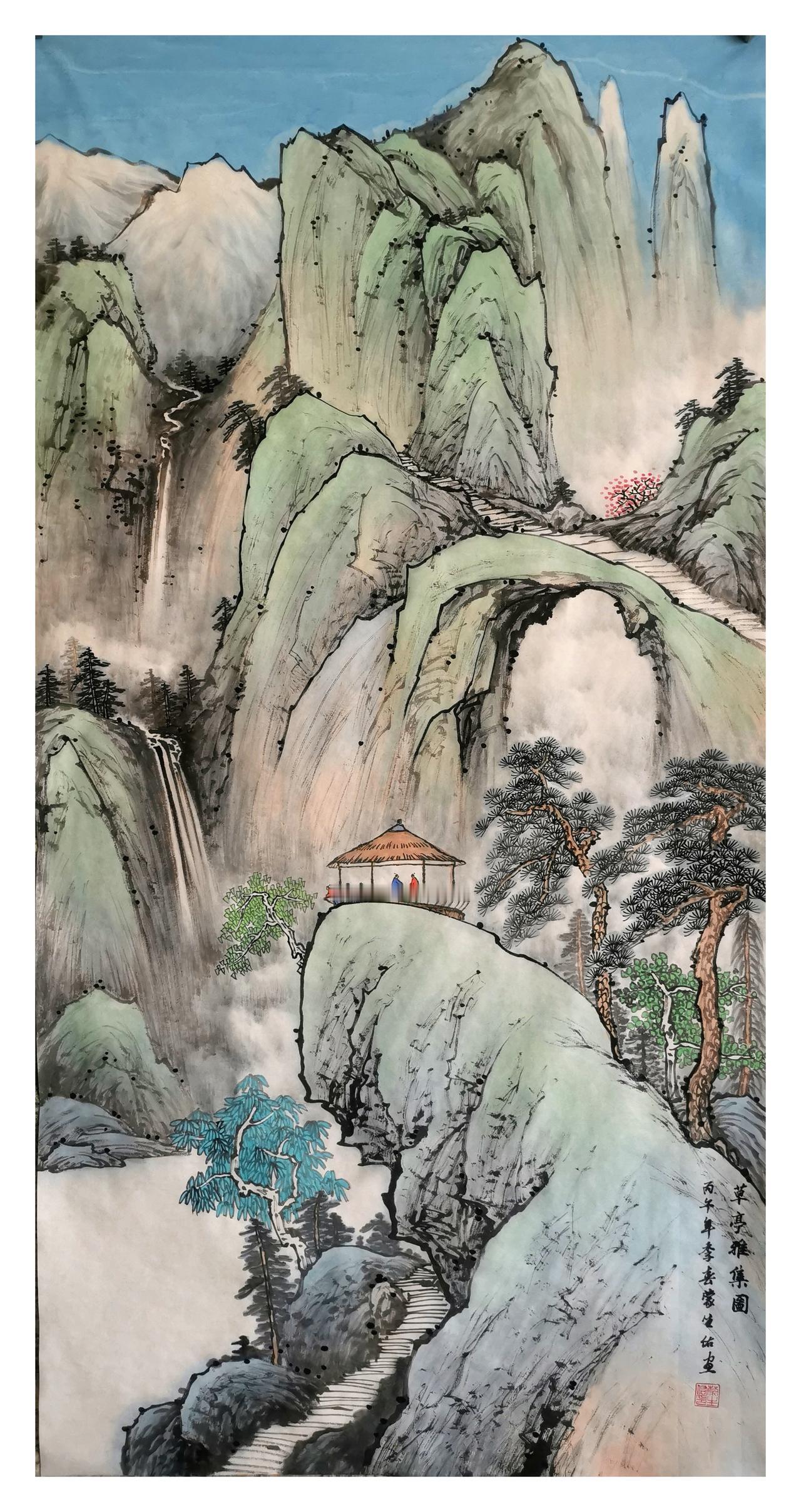 中国山水画原创作品：山水画
四尺纸本生宣宁静的山水画 山水画手绘真迹 山水画美学