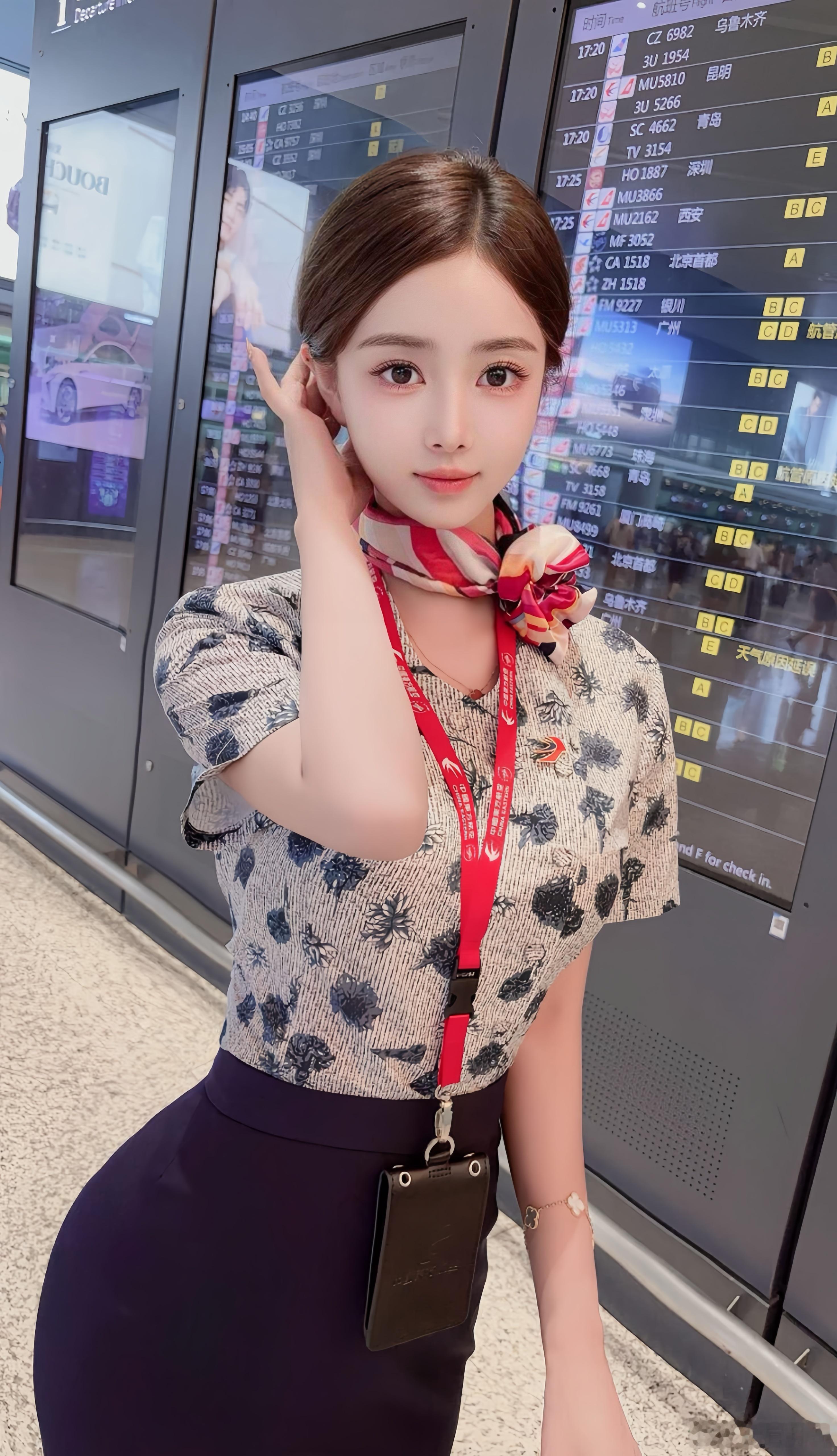 东航空姐的制服照，又美又飒。 ​​​