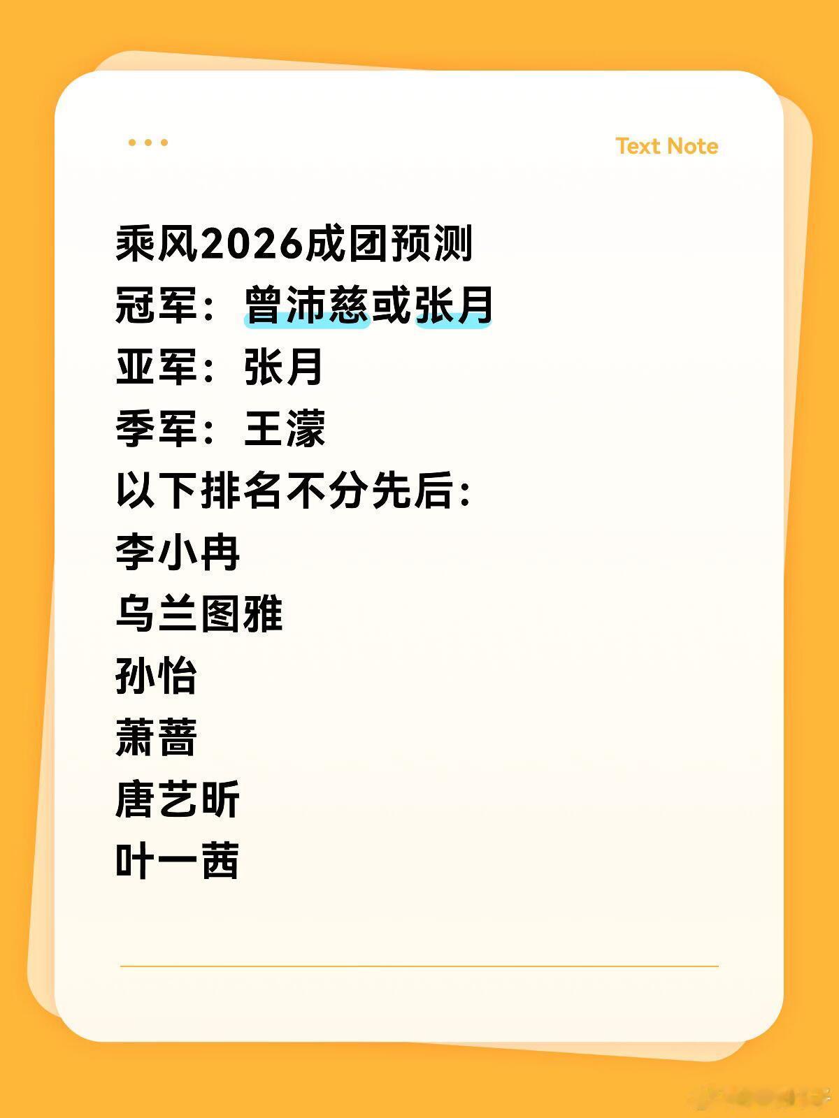 成团预测你们觉得是不是呢 