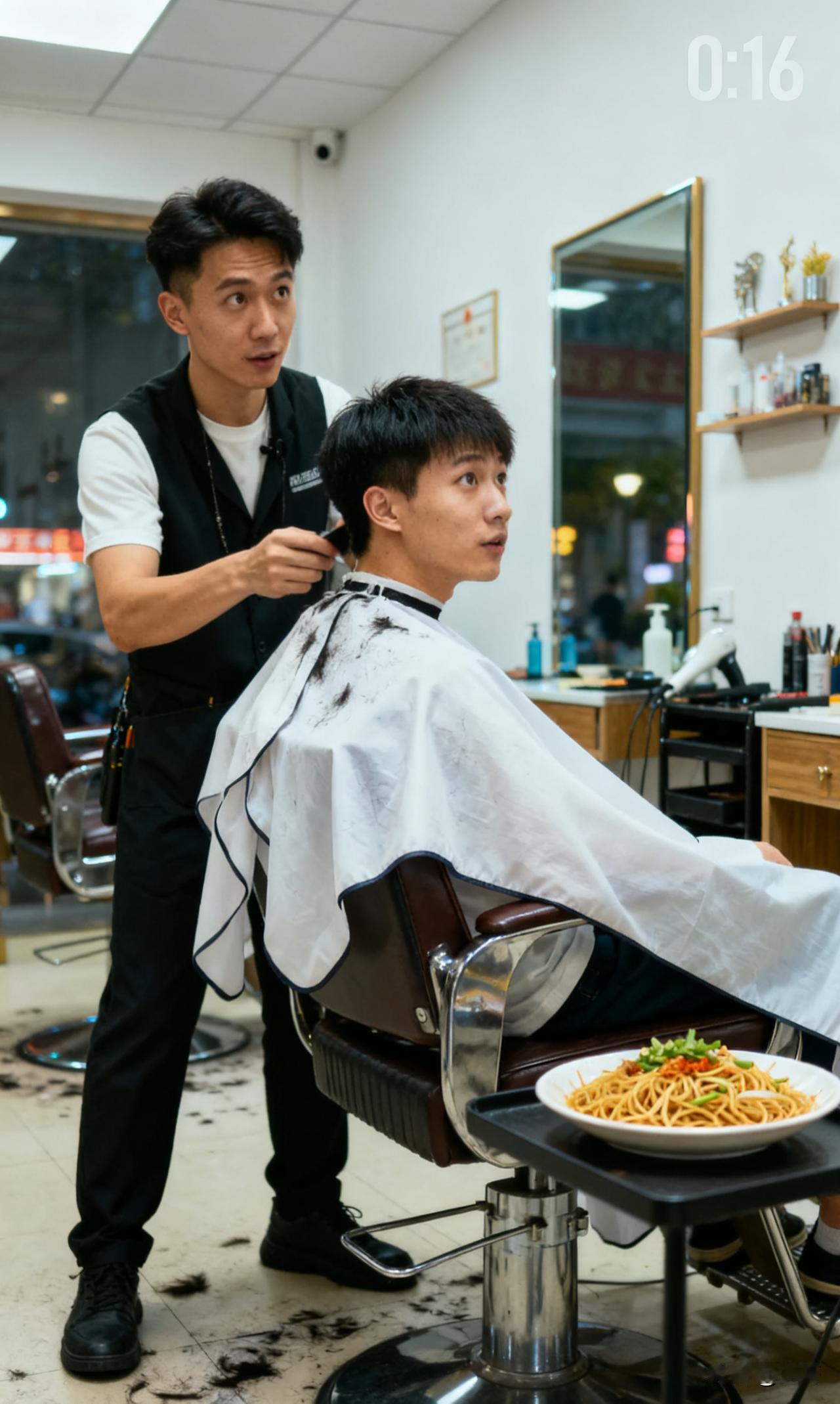 我一个理发师朋友，他问我晚上还要不要去吃炒米粉？

事情是这样的，我一个朋友是理