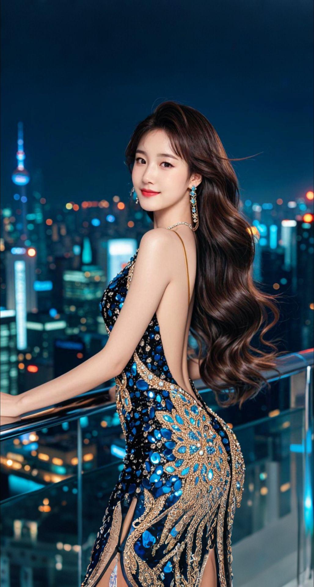 AI扩图 AI黑金晚妆韵