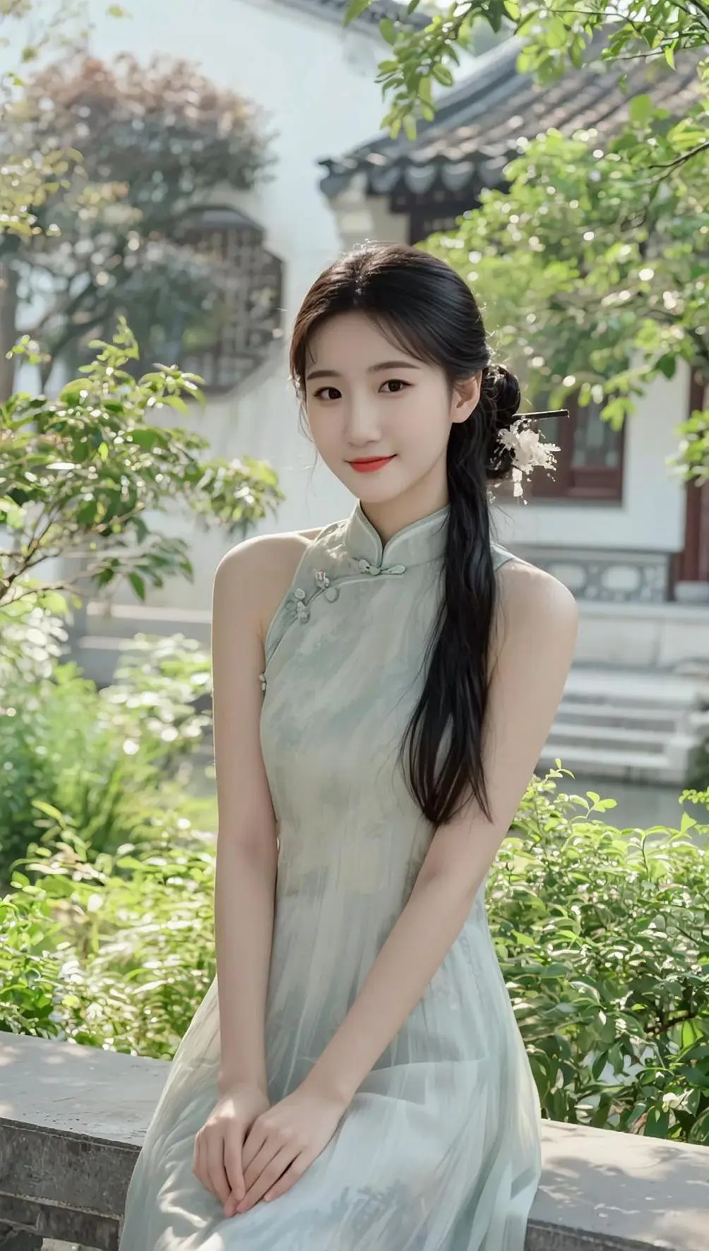 AI中式园林写真 ai创作