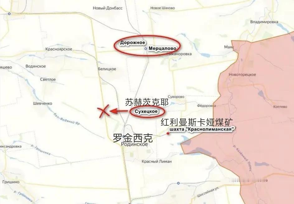 红军城以北，俄军突入到了罗金西克北面的苏赫茨克耶，切断了从多布罗皮利亚到红军城的