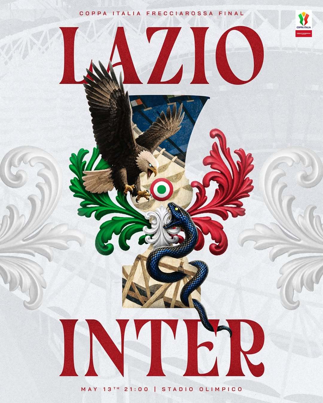 就是今天，红箭特快列车意大利杯决赛 🏆🇮🇹拉齐奥vs国际米兰，一场不容错过