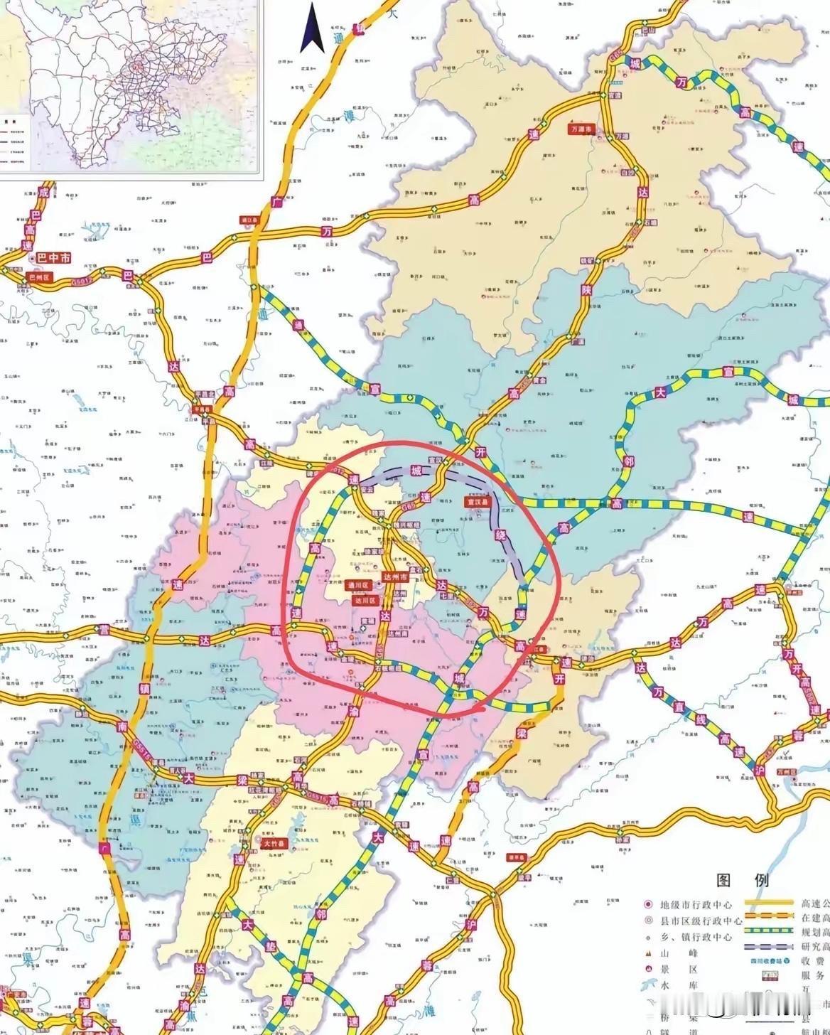 达州的交通规划布局兼顾均衡与发展，明年绕城高速西段通车后，将形成闭环的绕城高速路