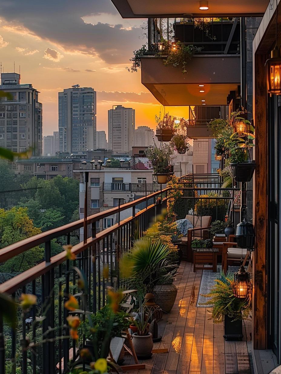 🌇城市阳台美景🌇
日落时分，我站在城市阳台，眼前的一切仿佛构成了一幅画🖼️