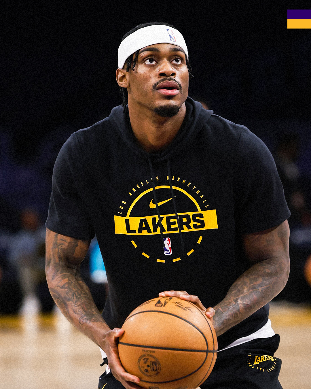 赛前投篮训练找找手感！黄蜂vs湖人洛杉矶湖人