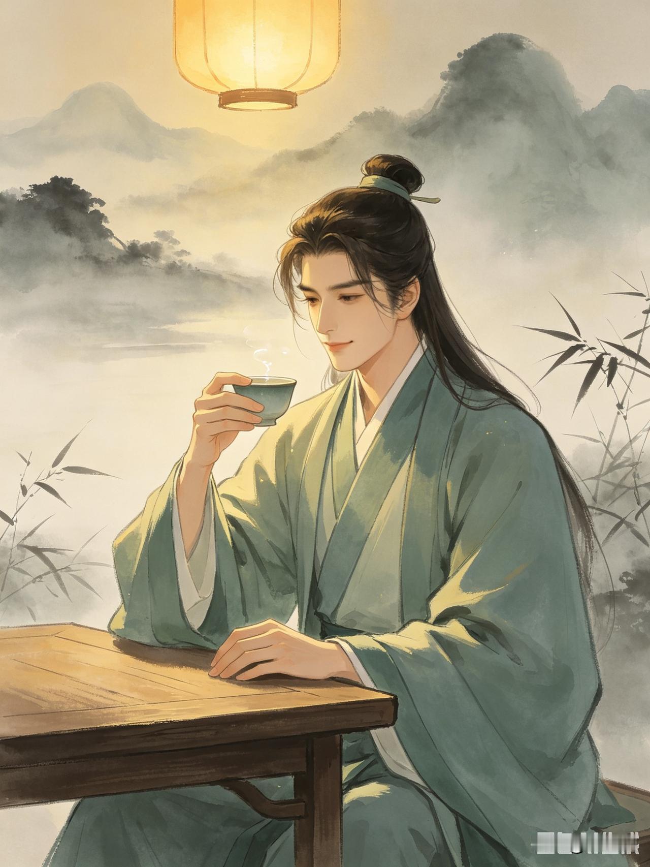 上联：酒里忧愁少
下联：茶中喜乐多