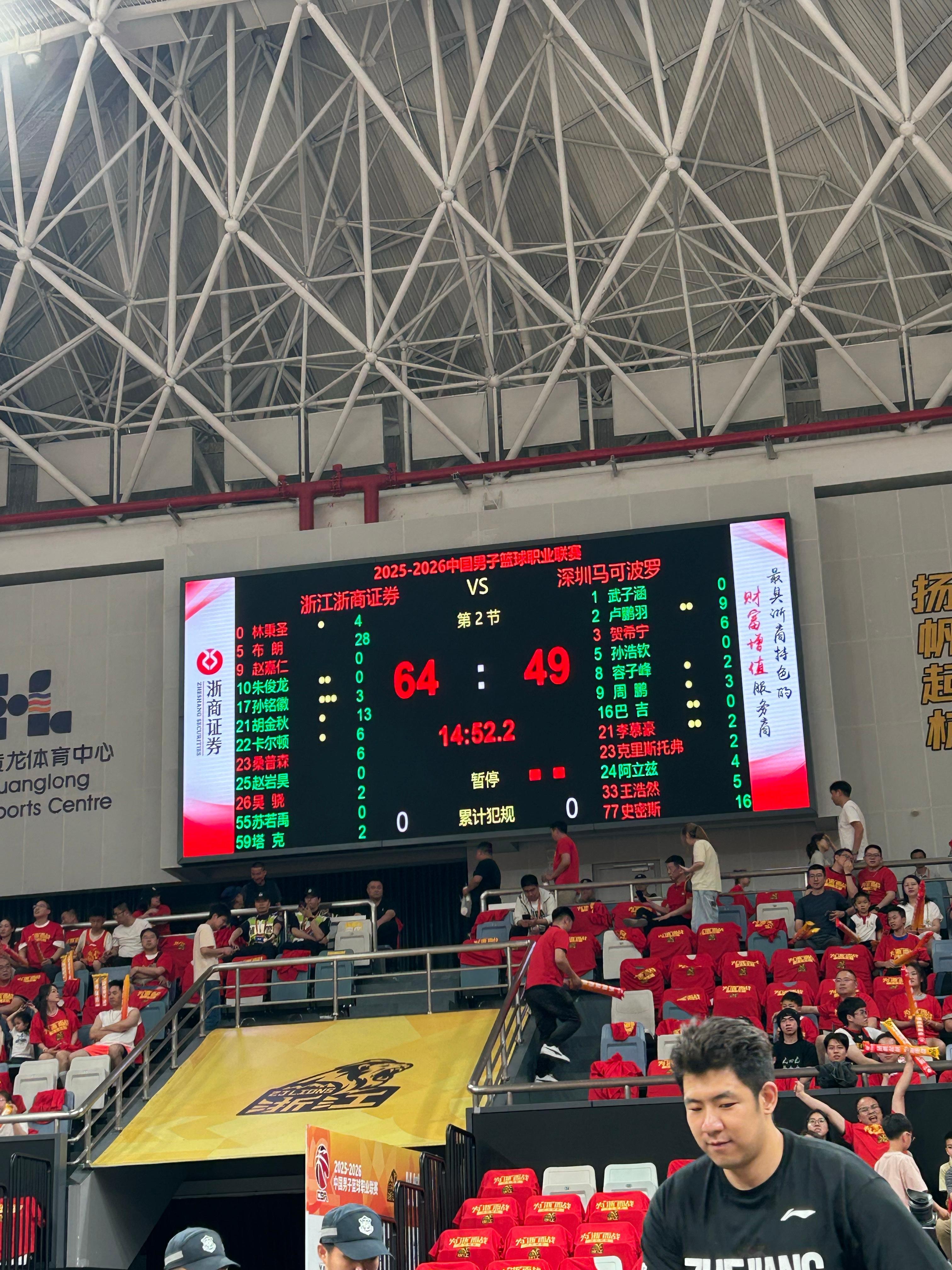 巴里布朗半场28分，季后赛级别的外援。cba