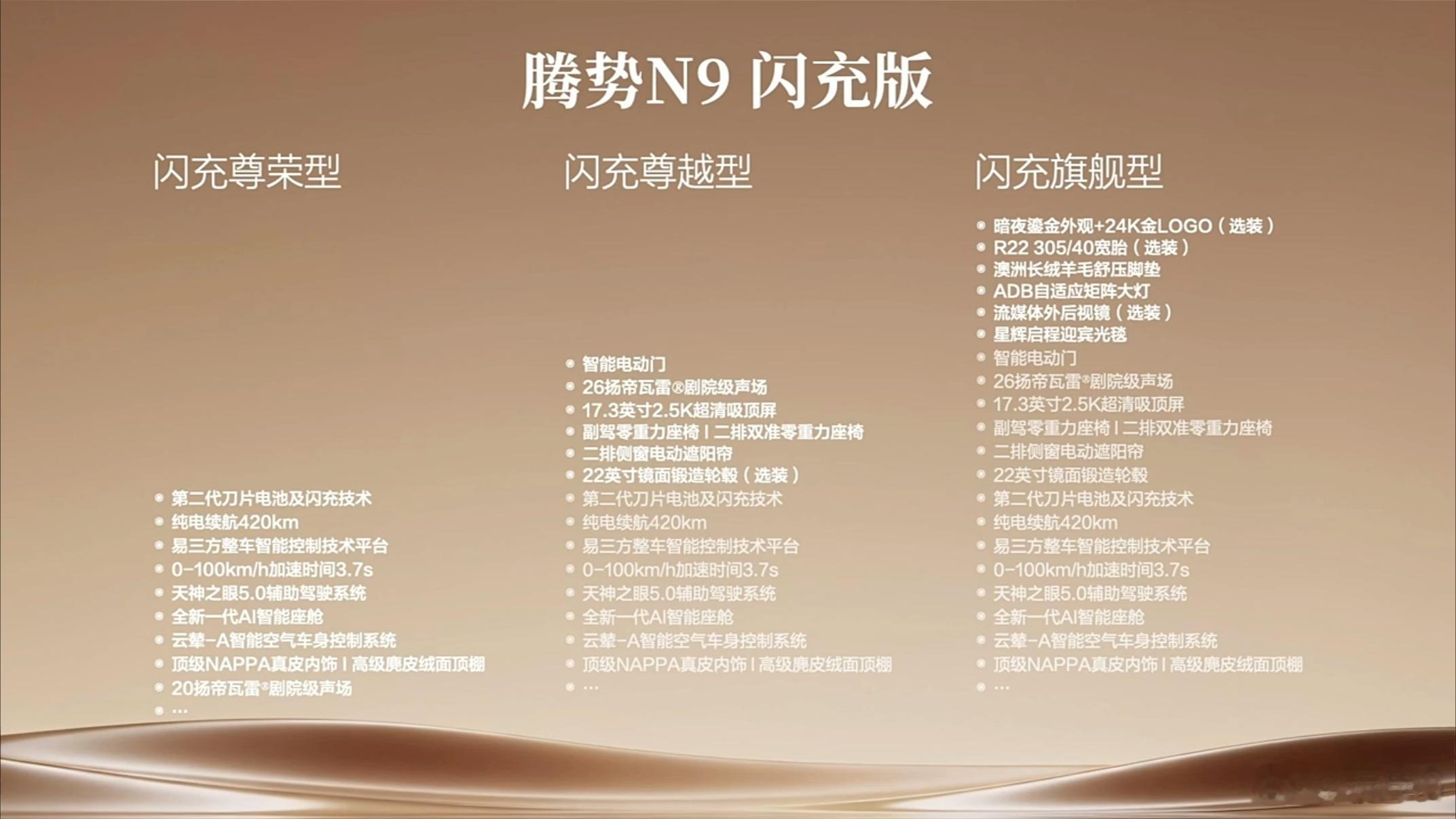 腾势N9闪充版 暗夜鎏金外观+24K金LOGO这个蛮帅气上市价40.98万元-4