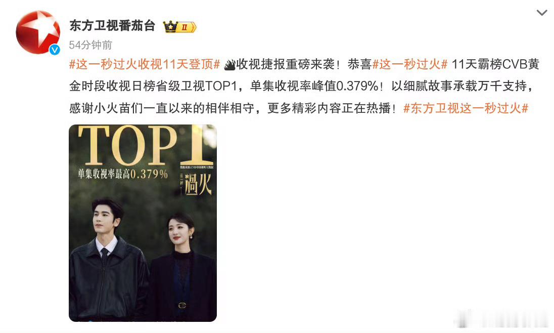 东方卫视岀来宣布这一秒过火才是TOP