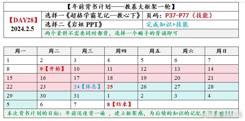 #山东超格年前背诵计划# 年前背诵计划第二十八天任务已发布 [比耶] [打工人]