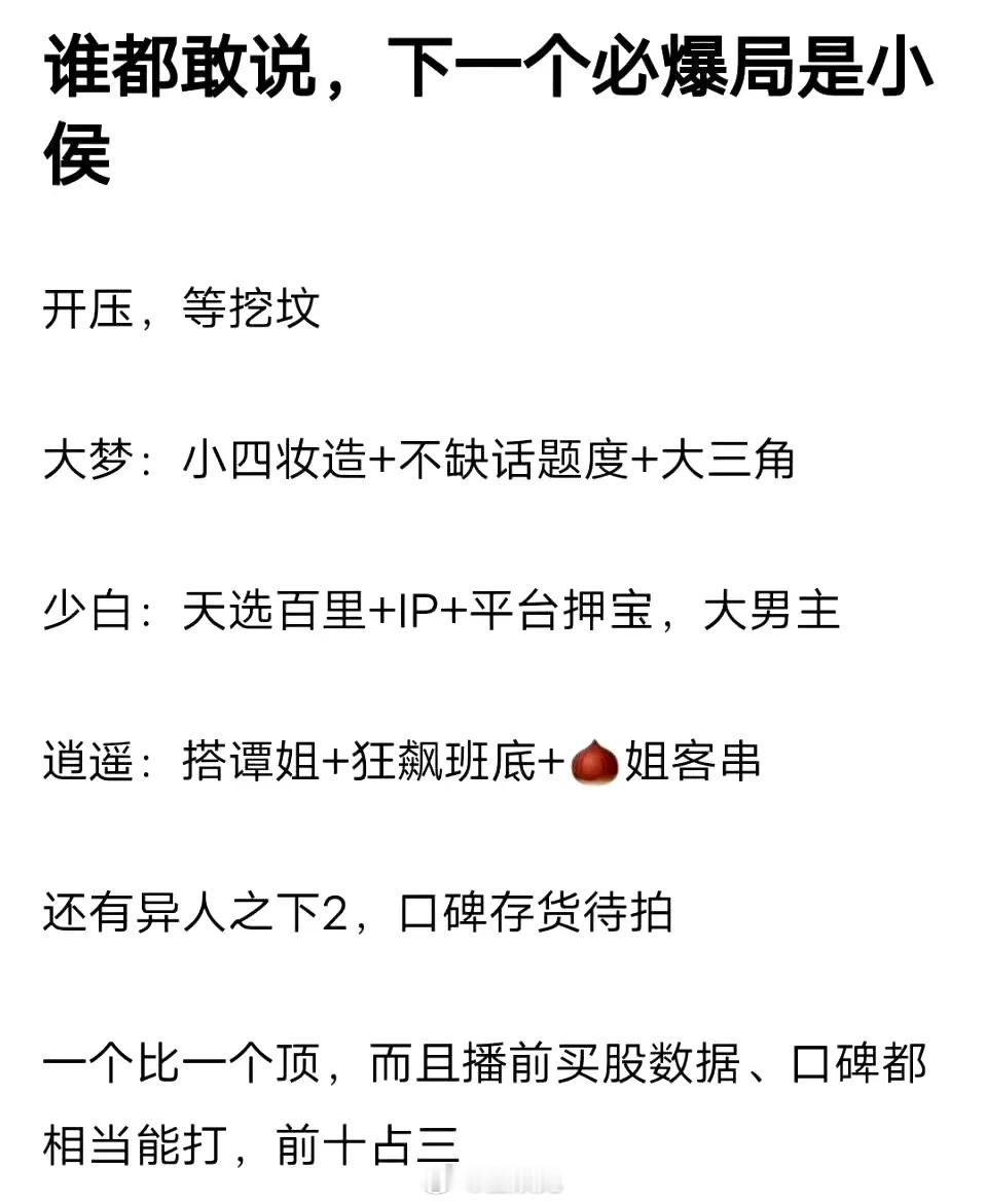 网友说下一个必爆都男演员是侯明昊， 你怎么看？ ​​​