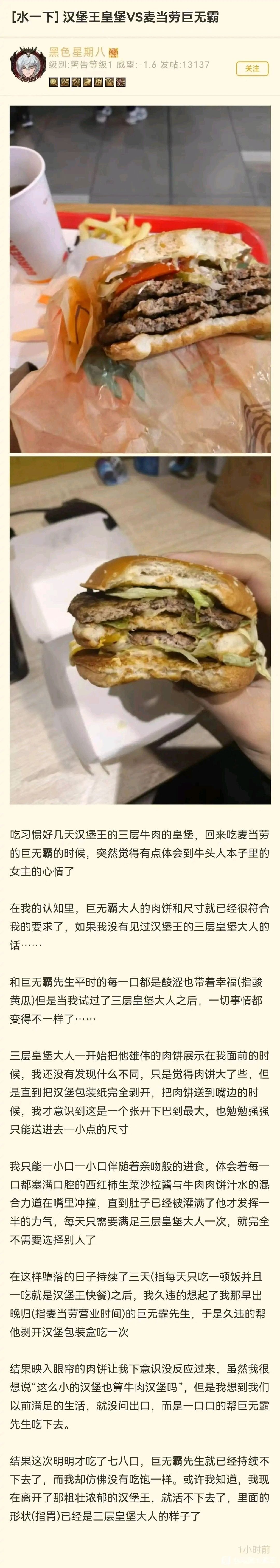 【汉堡王皇堡VS麦当劳巨无霸】好有冲击力的文字