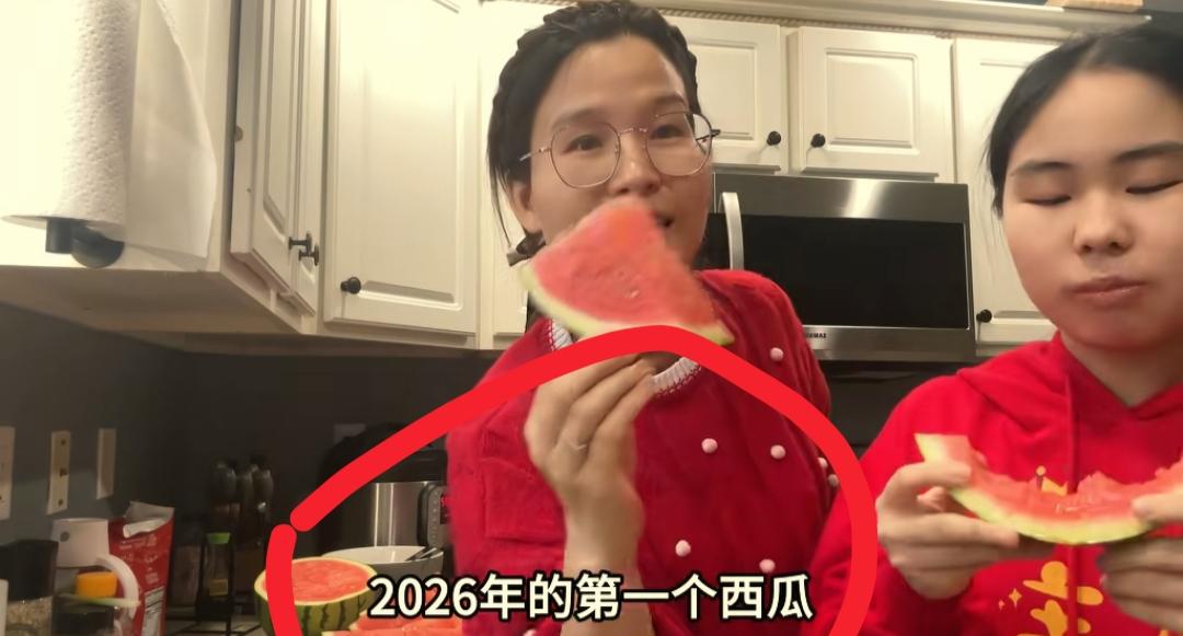 看到河南a妈抱着大西瓜，我忍了
看到她将西瓜切成块状递给三宝，我也忍了
但是看到