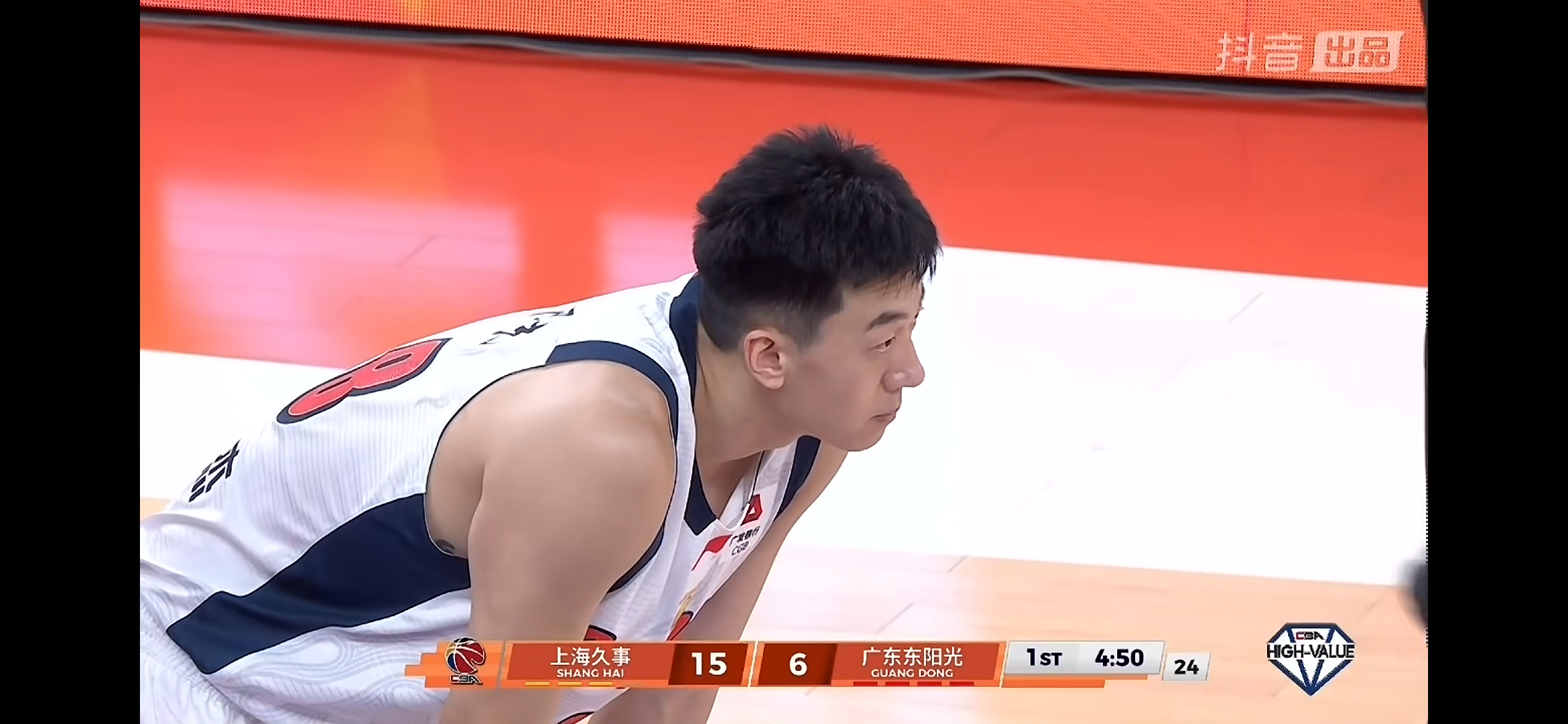 广东东阳光太慢热了，张振麟遇到广东就有高光表现广东男篮vs上海男篮