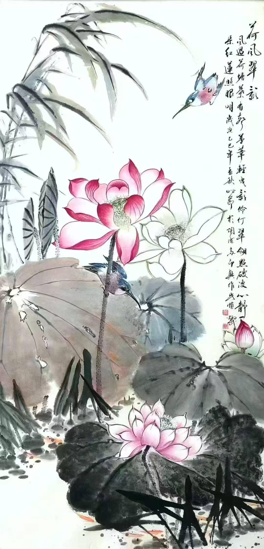 荷塘全景
 一塘清荷，半亭烟雨，夏日独有的温柔，都藏在这片碧水翠叶间。
 
 出