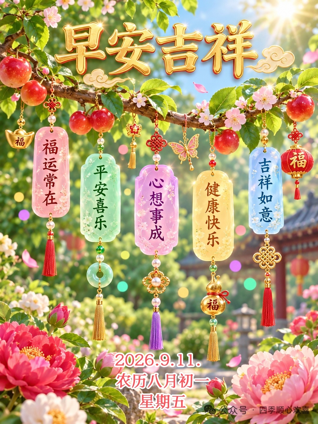 🌺💖日子顺风顺水💝🌸💞²⁰²⁶/9.11. 八月初一☀️⛵️周五快乐,