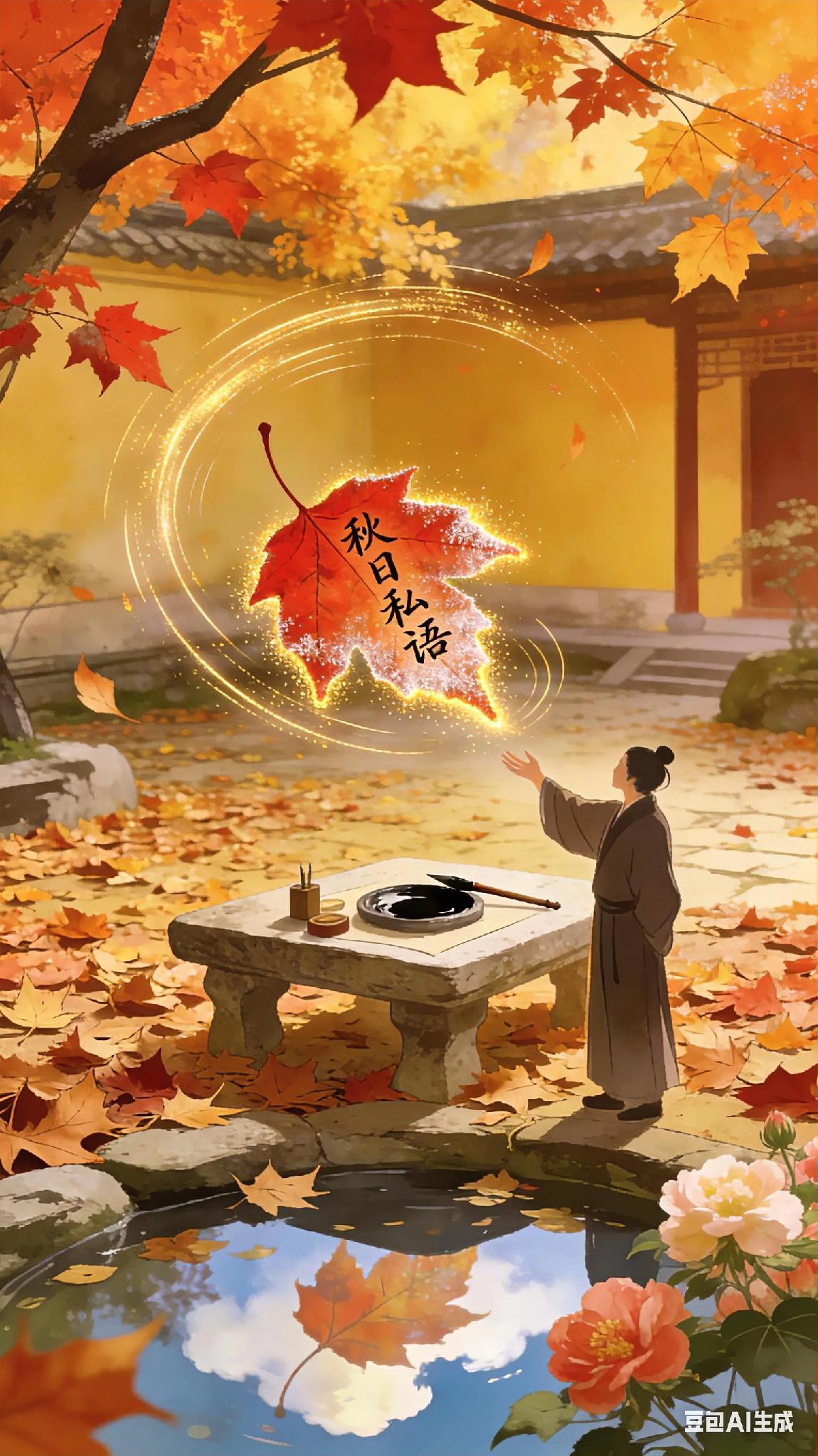 《越调》天净沙秋、朱庭玉。
庭前落尽梧桐，
水边开彻芙蓉。
皆与诗人意同。
辞柯