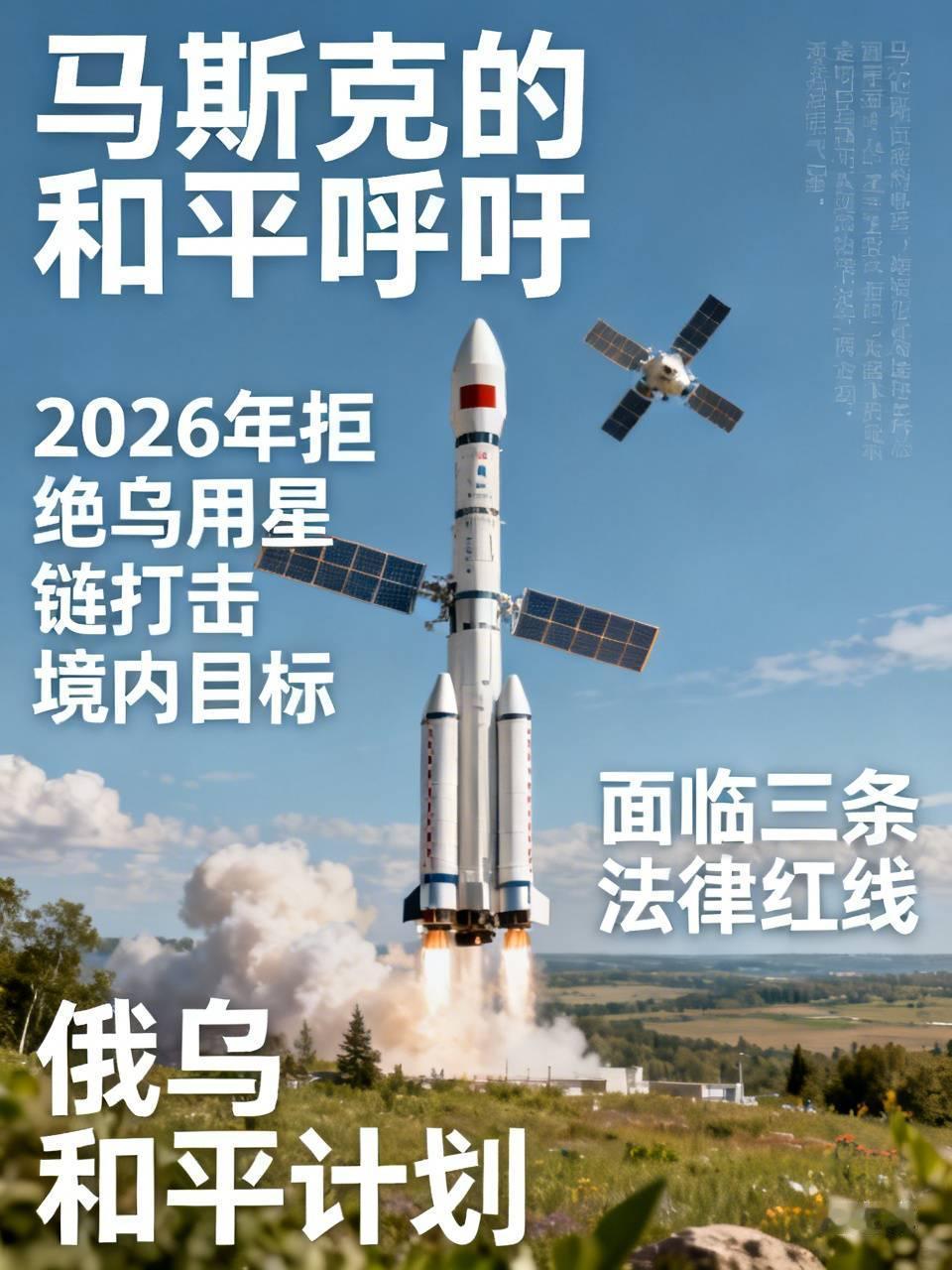 马斯克的和平呼吁挺值得玩味。2026年他拒绝乌用星链打击俄境内目标，泽连斯基多方