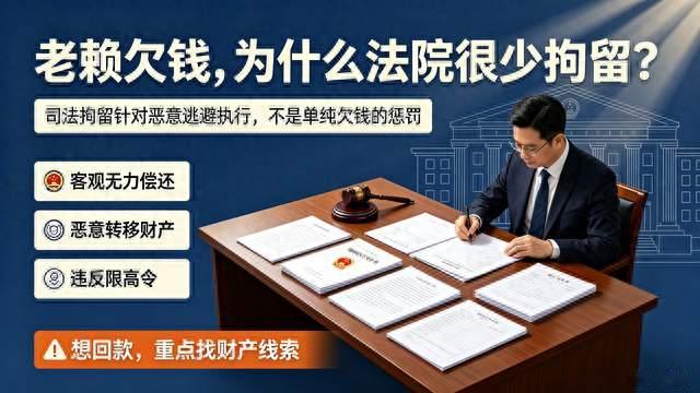别以为老赖欠钱就会被拘留！法院很少抓人，真实原因很多人不懂