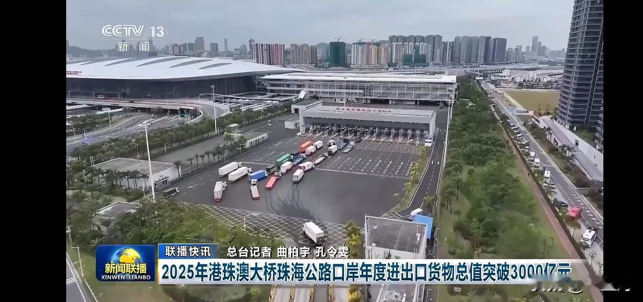 港珠澳大桥口岸年度进出口货物总值突破3000亿！