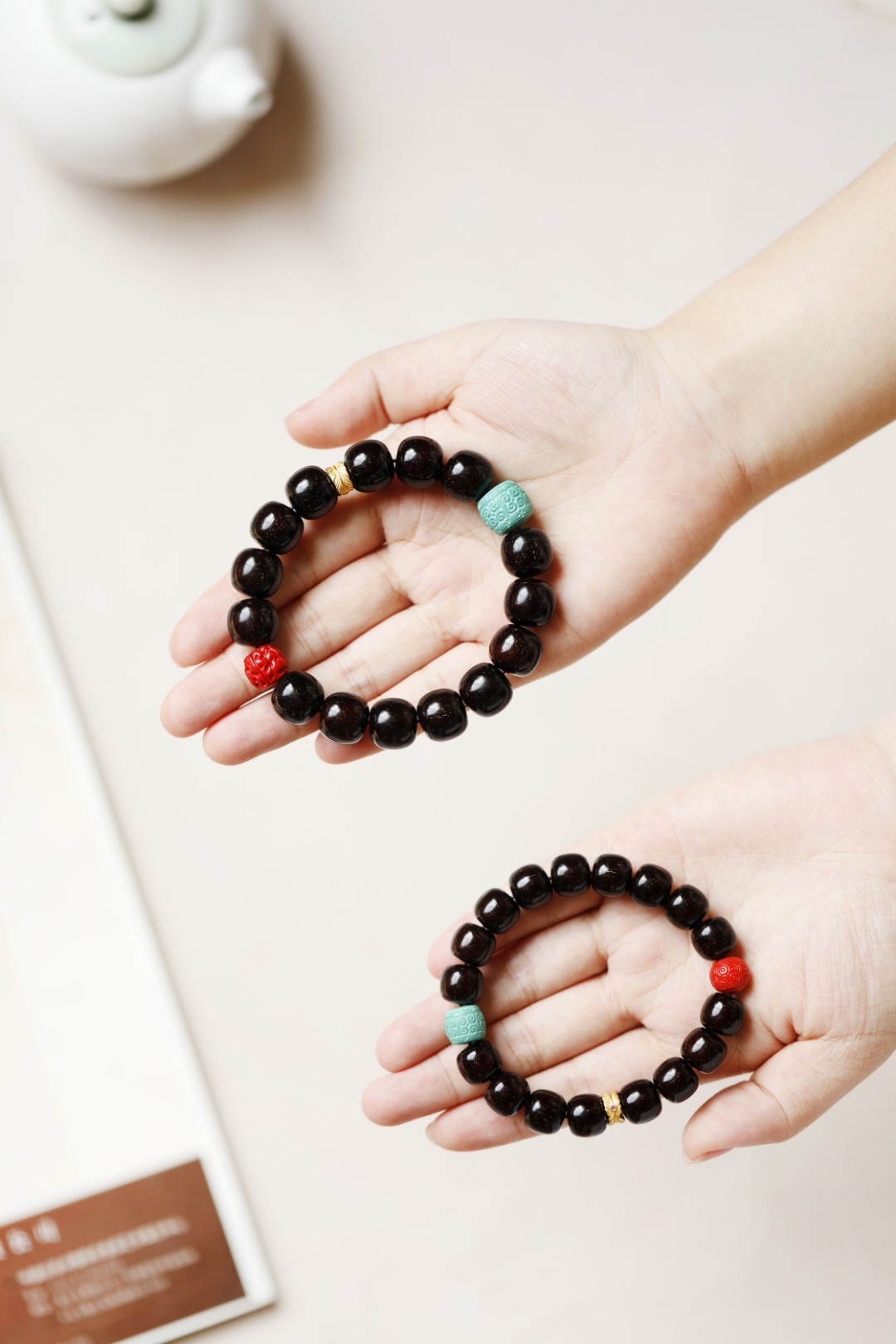 小叶紫檀 原创 情侣款【清瑜】以紫檀为主珠，色润质坚；搭配多种玉石，自然灿烂，温