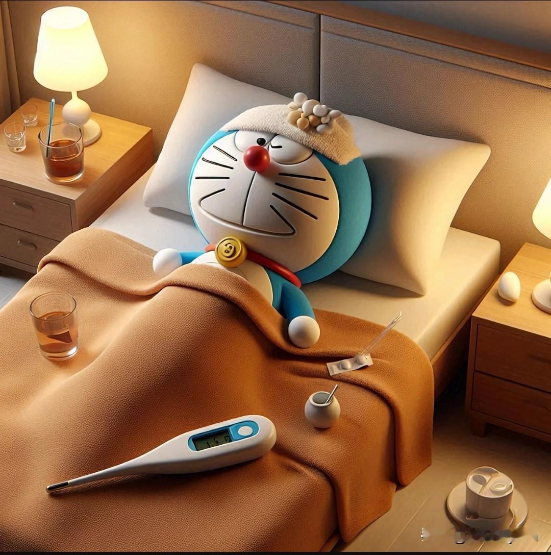 孩子一生病就变三眼皮了，
今天一早起来，
摸到娃额头有点烫，
测了体温后，
果然