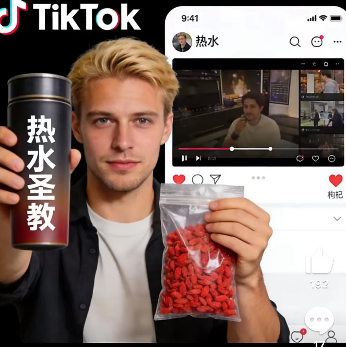 外网掀起“精神入华”风潮，甚至还产生了一个“热水圣教”尝试到喝热水的好处之后，很