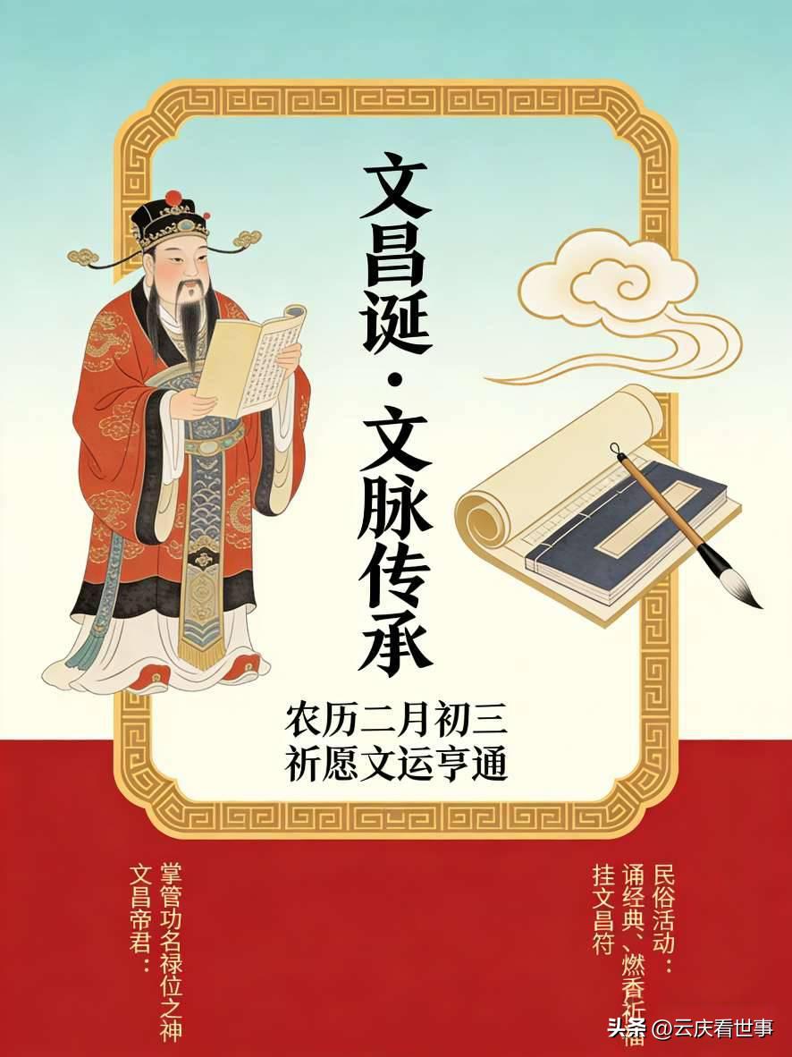 二月初三文昌诞！老辈说：今天敬文昌，一年读书都顺畅

农历二月初三，是传统民俗里