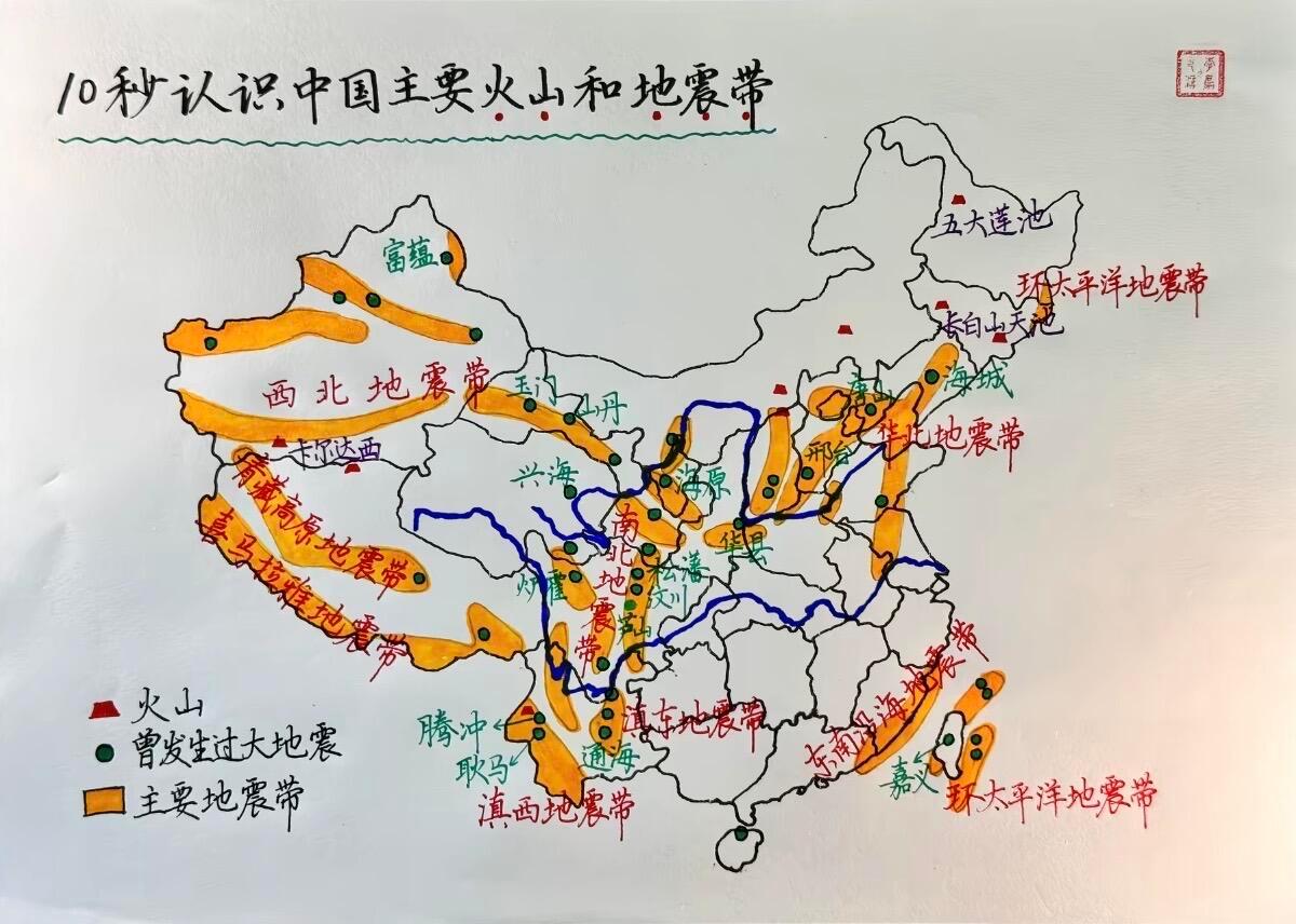 一分钟速记：中国地形骨架。细，全，图画的很明确，一眼明了！冷知识百科