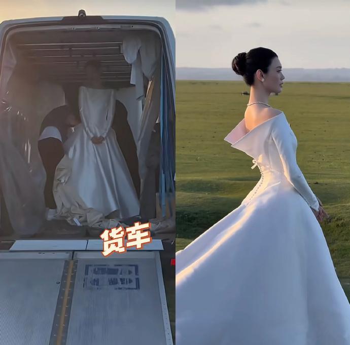 奚梦瑶坐货车去拍婚纱照？豪门儿媳的另类浪漫，这画面也太有反差萌了吧🚚💕 奚梦